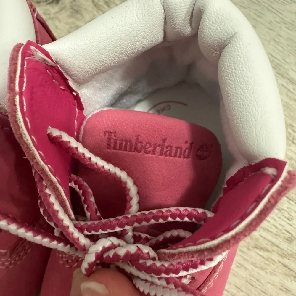 Timberland Pink and White Baby Walker Shoes